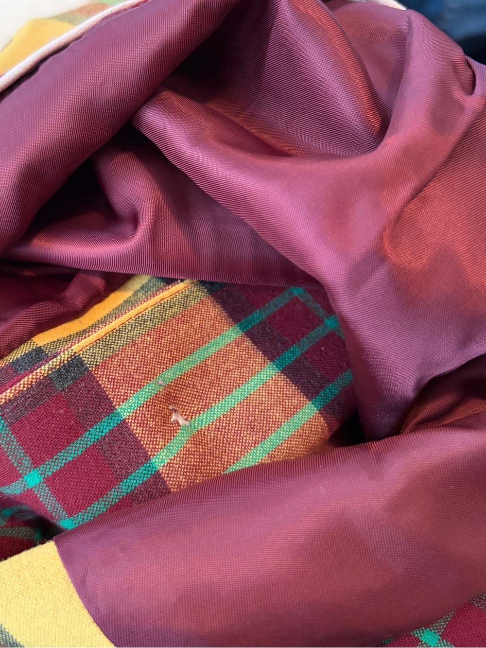 Aritzia Yellow and Burgundy Plaid Button-Front Pencil Skirt - Picture 9 of 9